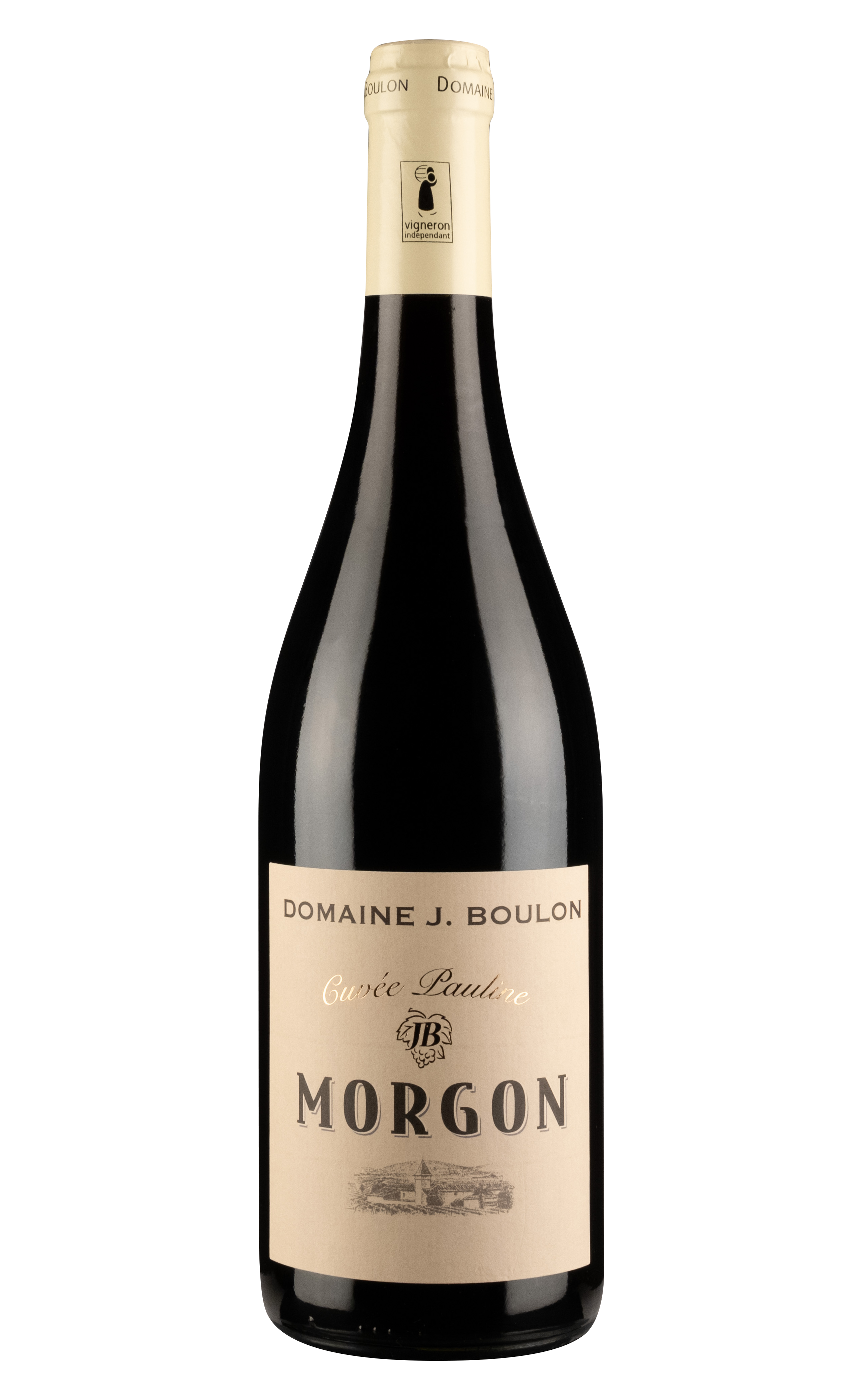 Illustration d'une bouteille de Morgon «Cuvée PAULINE